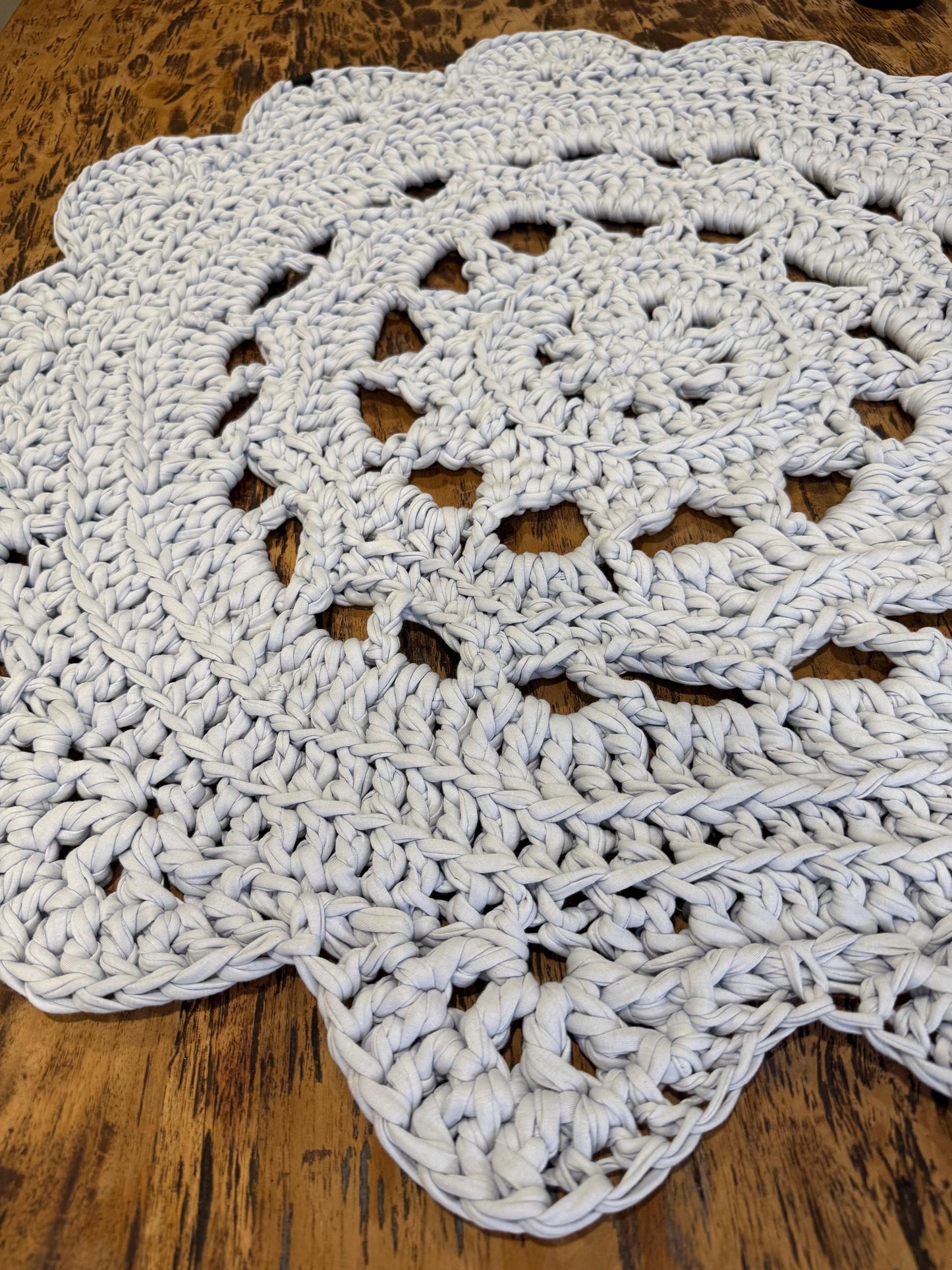 Crocheted Recycled T-Shirt Rug