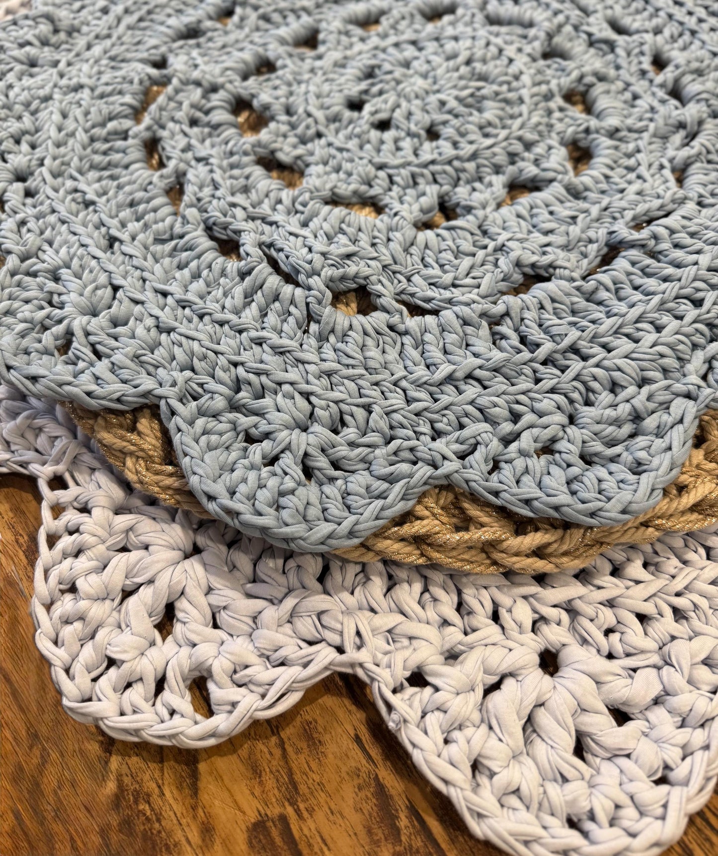 Crocheted Recycled T-Shirt Rug