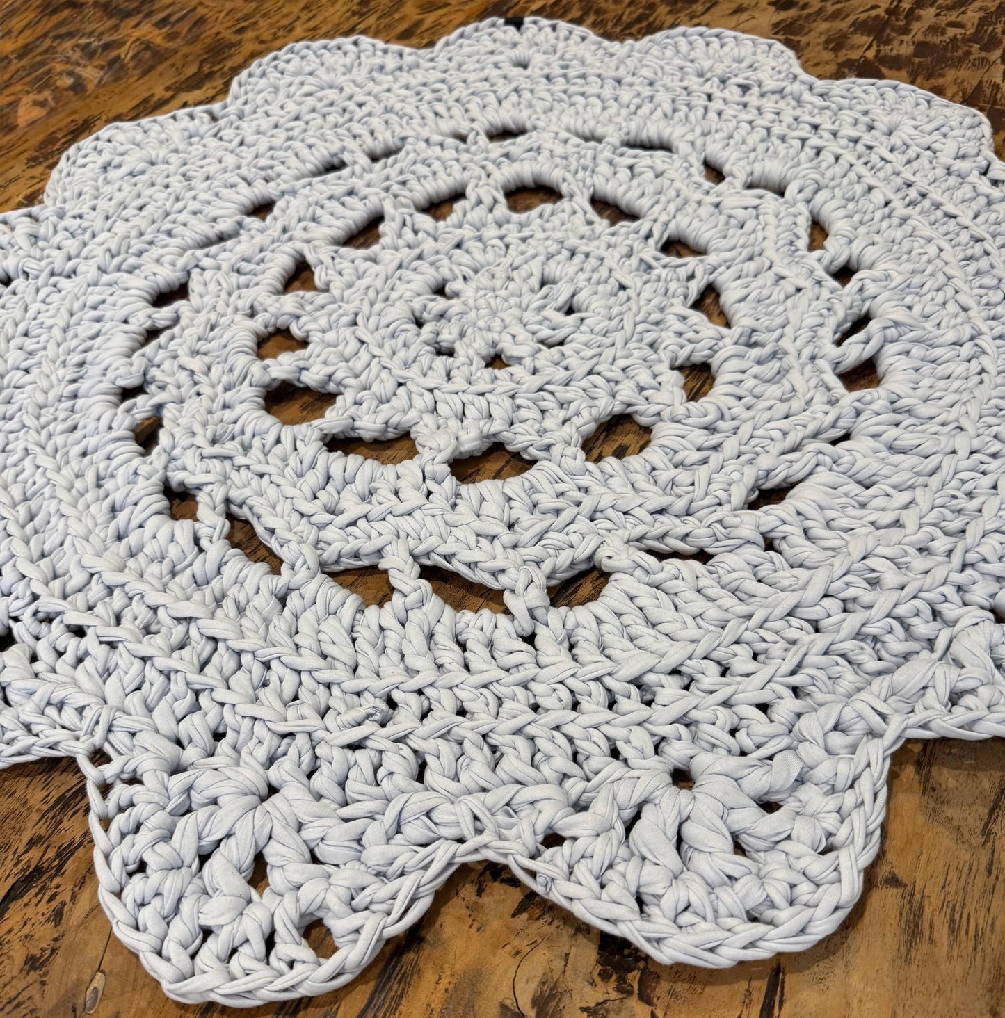 Crocheted Recycled T-Shirt Rug