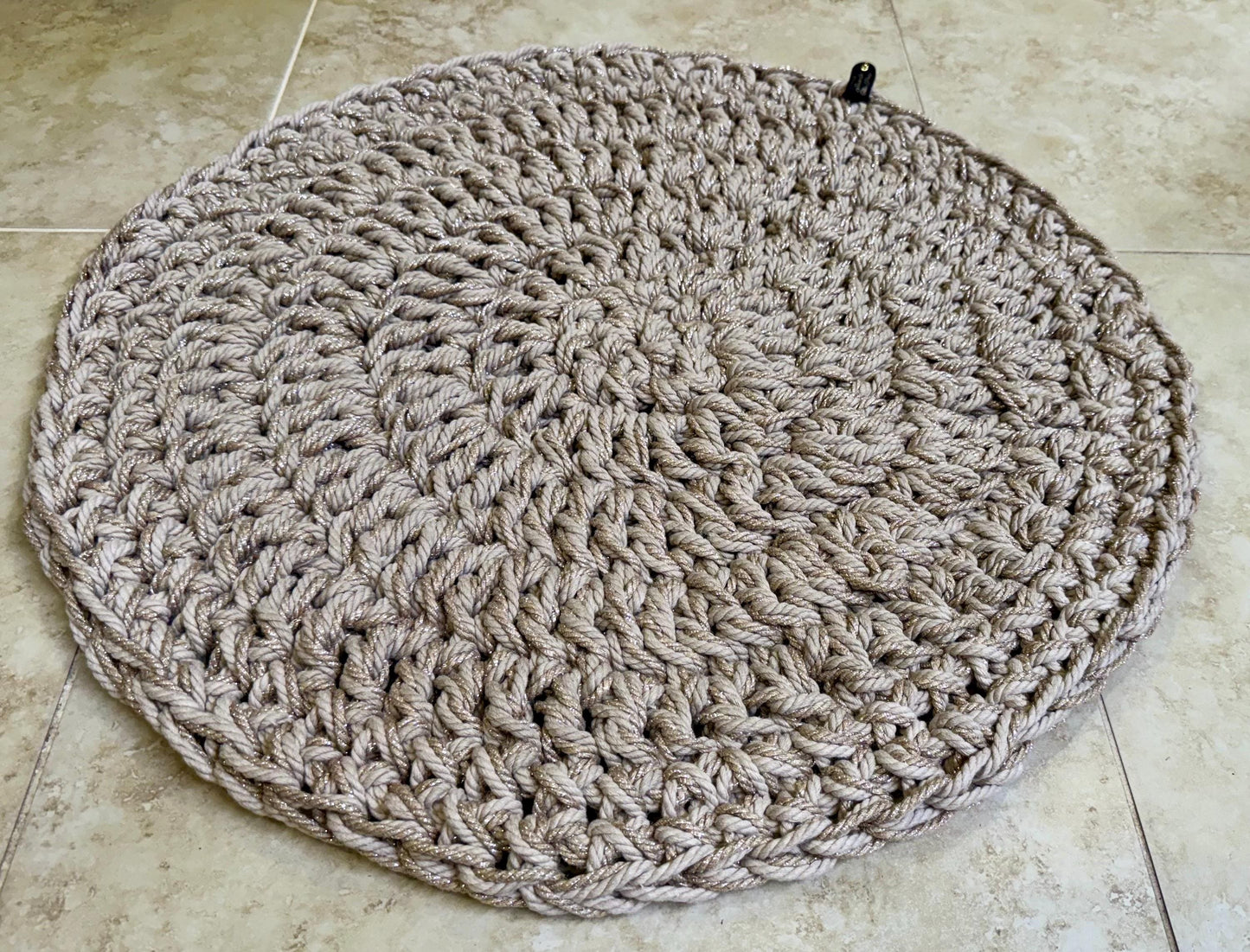 Crocheted Natural Jute & Recycled Rope Rug