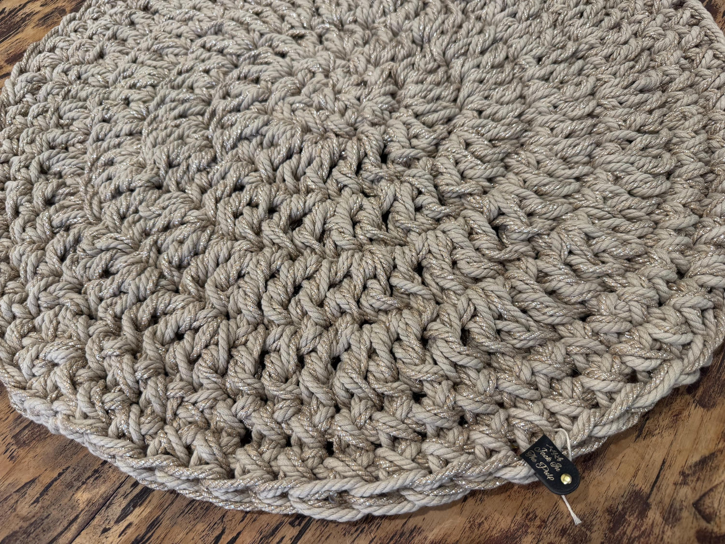 Crocheted Natural Jute & Recycled Rope Rug