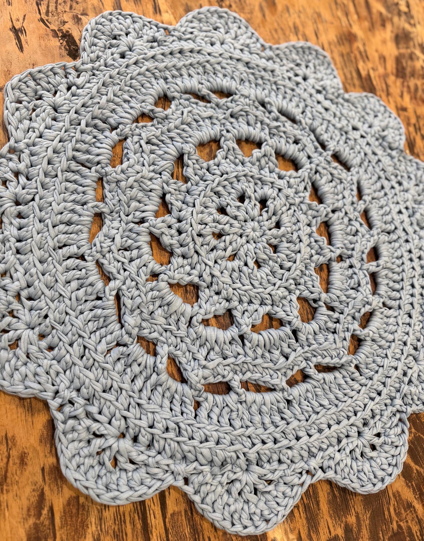 Crocheted Recycled T-Shirt Rug