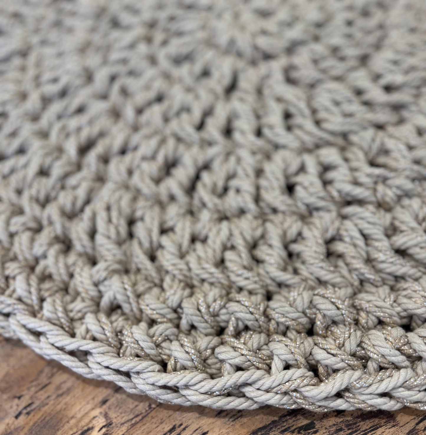 Crocheted Natural Jute & Recycled Rope Rug