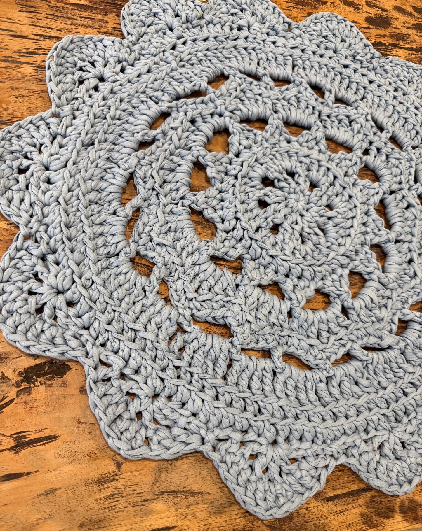 Crocheted Recycled T-Shirt Rug