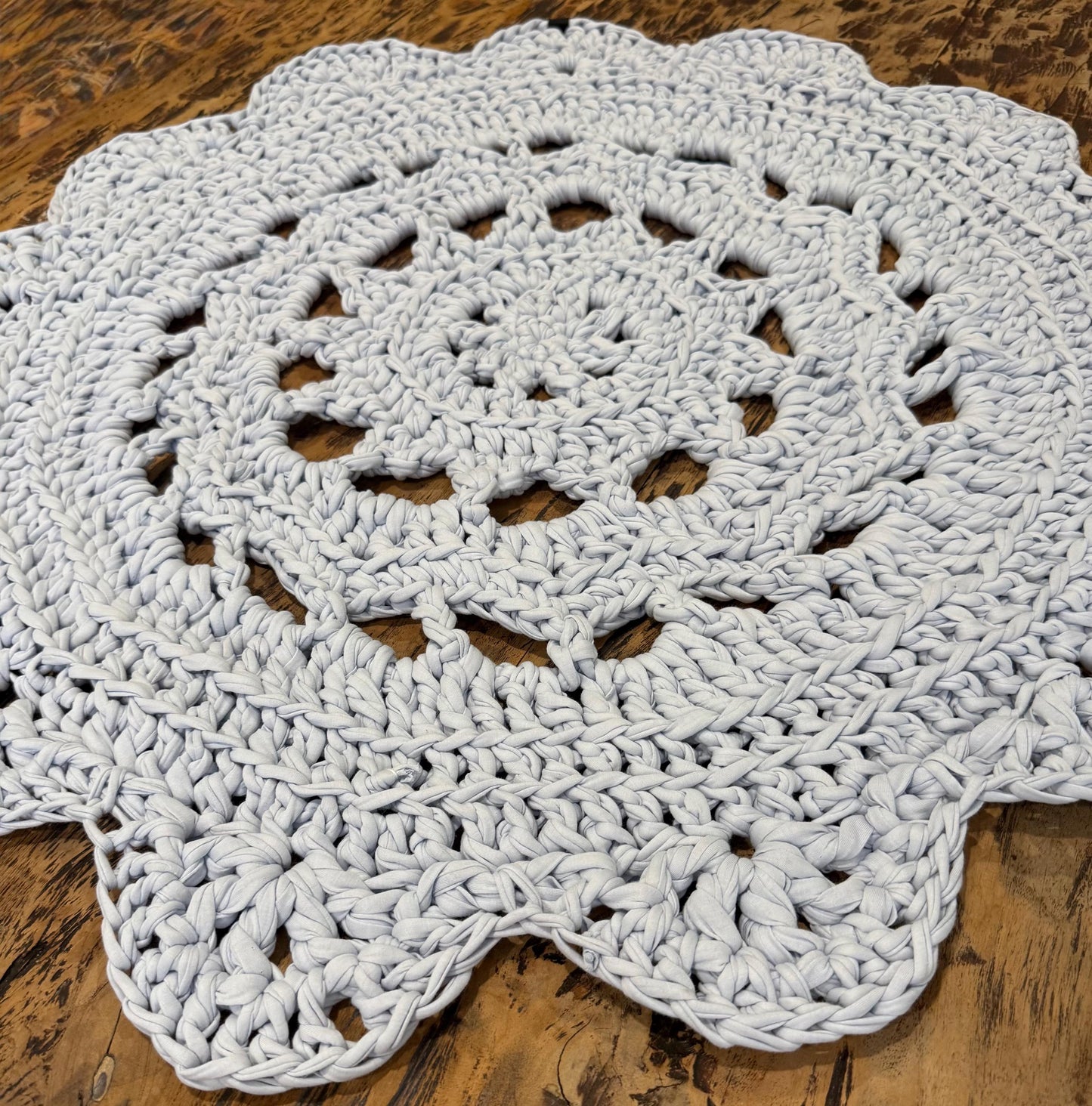 Crocheted Recycled T-Shirt Rug